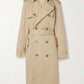 Fashion Lace-Up Double-Breasted Twill Trench Coat