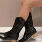 Mid-calf Pointed Toe Thick Heel Boots