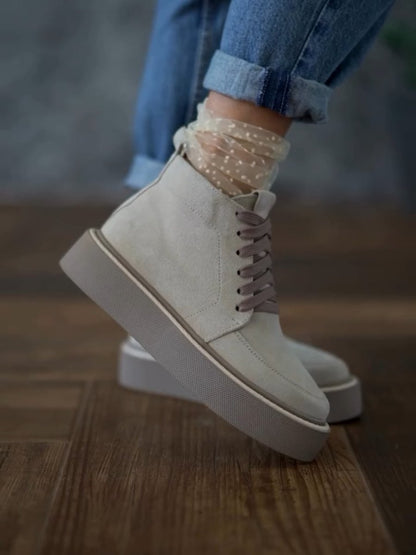 Women's Lace-Up Autumn Thick-soled Shoes