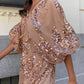 Bubble-Sleeve Sequin Dress