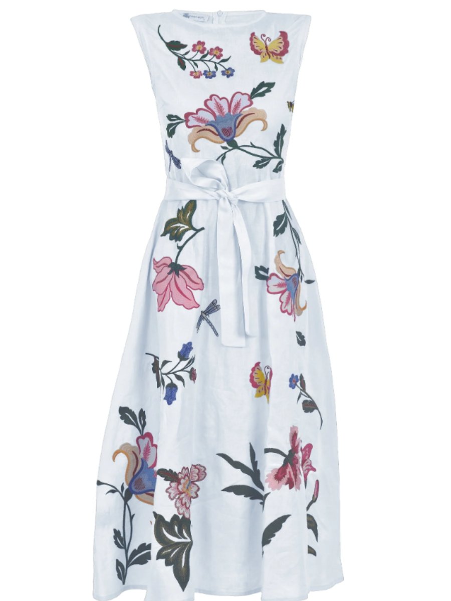 Floral Embroidered Midi Dress