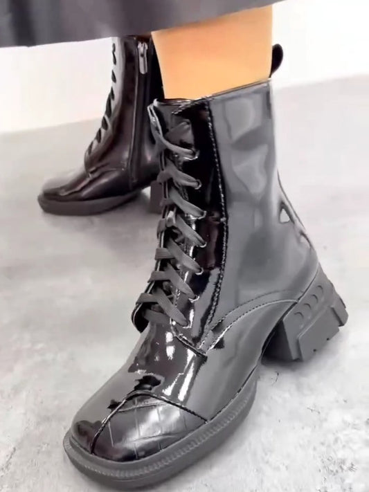 Women's High Top Casual Leather Shoes