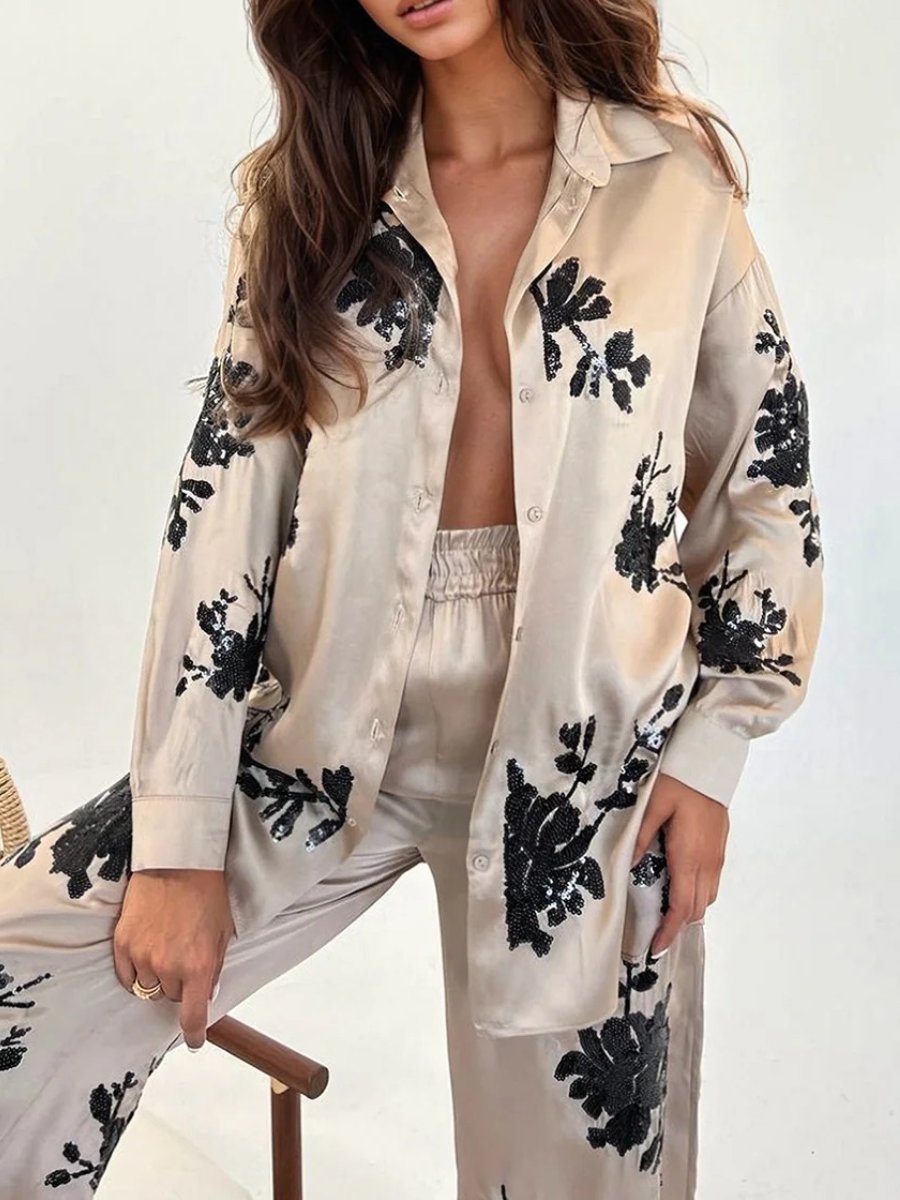 Loose Printed Fashionable Two-piece Set