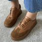 Women's Leather Panel Suede Casual Shoes