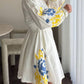 Loose White Embroidered Wheat Dress