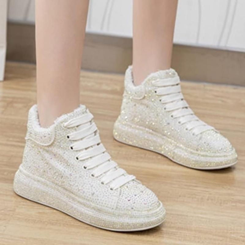 Rhinestone High-top Platform Shoes