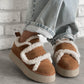 Velcro Striped Plush Sneakers