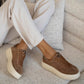 Camel Suede Leather Women's Sneakers