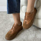 Women's Leather Panel Suede Casual Shoes