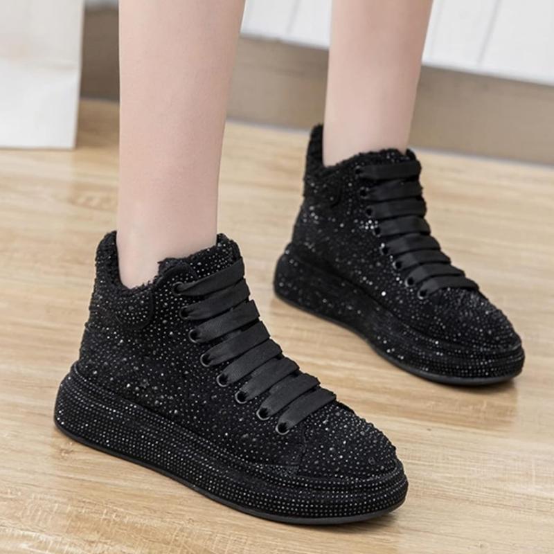 Rhinestone High-top Platform Shoes